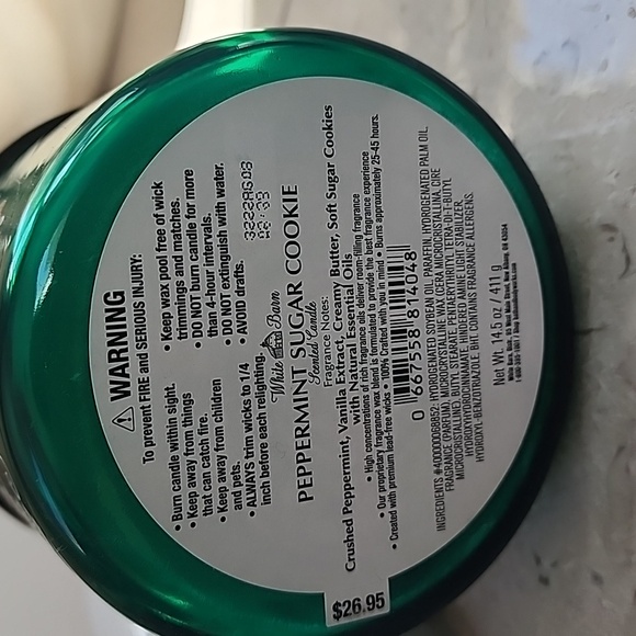 Bath and Body Works candle Peppermint Sugar Cookie - Picture 2 of 3